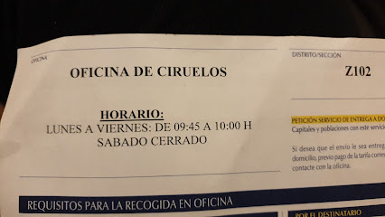 oficina mensajería Oficina Rural de Correos