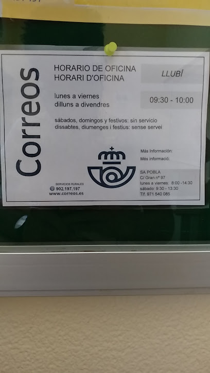 oficina mensajería Correos